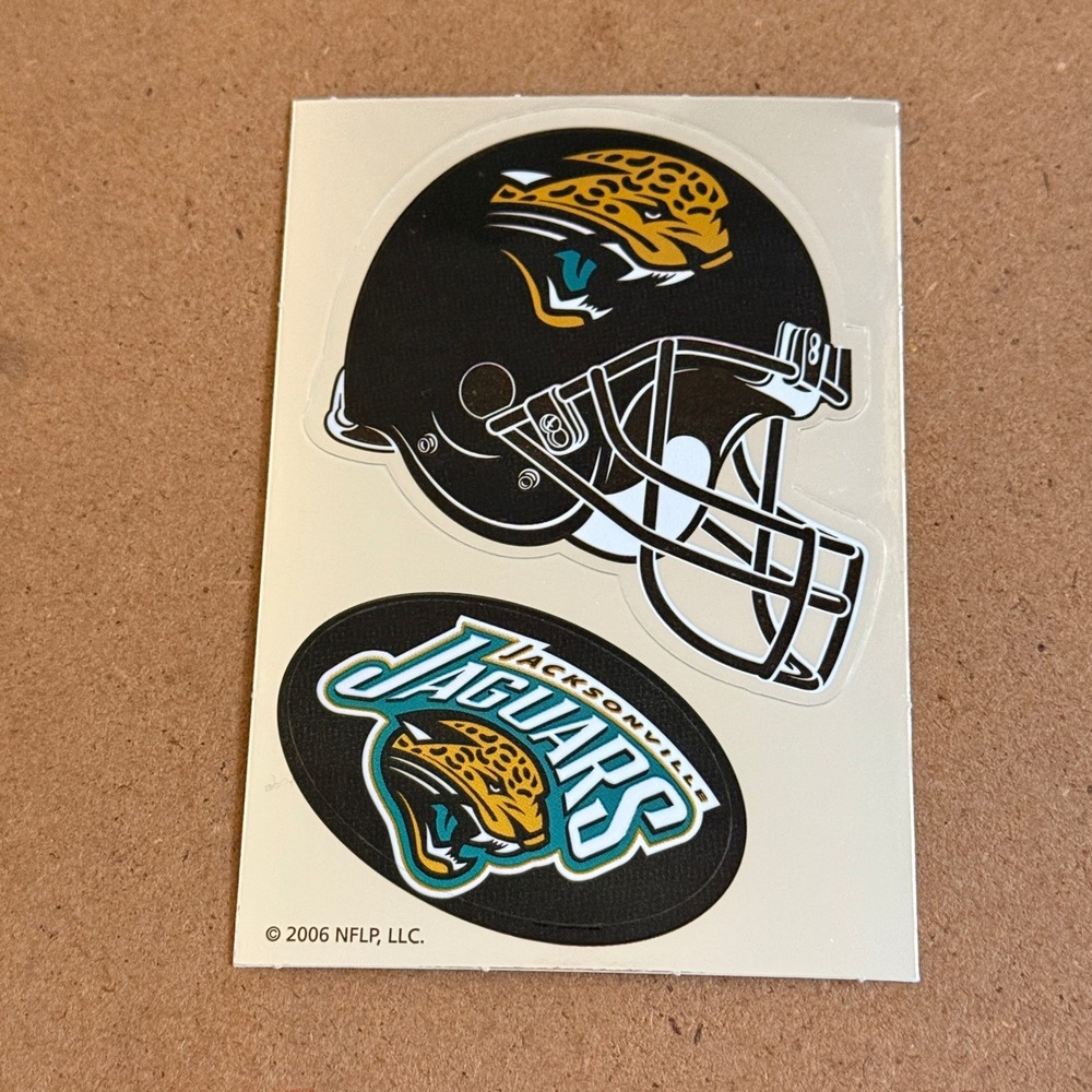 NFL Jacksonville Jaguars Metallic Kiss-Cut Helmet Stickers Black Teal 2006 Sheet